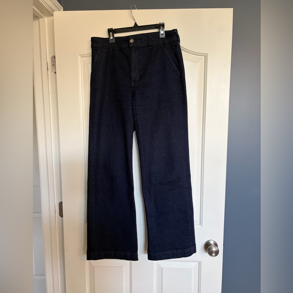 J. Crew High-Rise Trouser Jean in Dark Blue